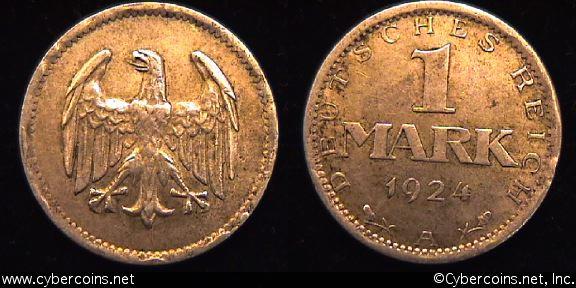 Germany, 1924A, 1 mark, XF-, KM42