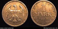 Germany, 1924A,  1 mark,  XF-, KM42
