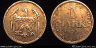 Germany, 1924A, 1 mark, XF-, KM42