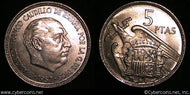 Spain, 1957(59), 5 pesetas, UNC, KM786
