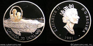 Twenty Dollar, 1991, KM196, Proof