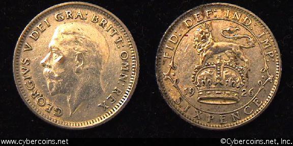 Great Britain, 1926, 6 pence, XF, KM815a