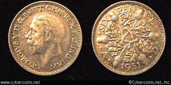 Great Britain, 1931, 6 pence, XF, KM832