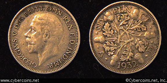 Great Britain, 1932, 6 pence, XF, KM832