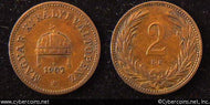 Hungary, 1907,  2 filler, XF, KM481