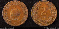 Hungary, 1907, 2 filler, XF, KM481