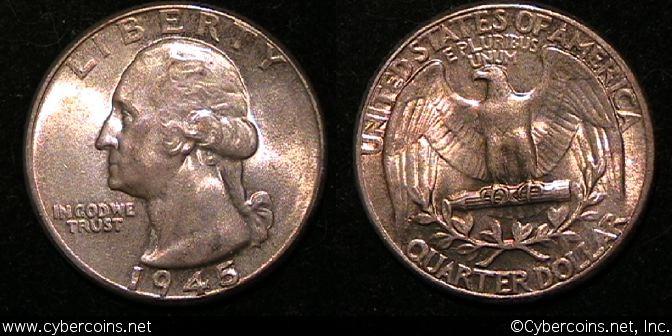 1945 Washington Quarter, Grade= MS64