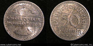 Germany, 1921F/G, 50 pfennig, AU, KM27