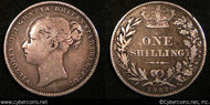 Great Britain, 1883, 1 shilling, F, KM734.1