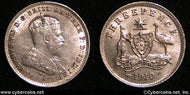 Australia, 1910 - 3 pence, AU, KM18