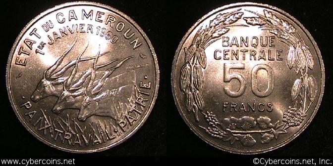 Cameroons, 1960, 50 francs, UNC, KM13