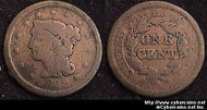 1852, AG Braided Hair Large Cent.