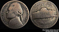 1943/2 Jefferson Nickel, Grade= VG