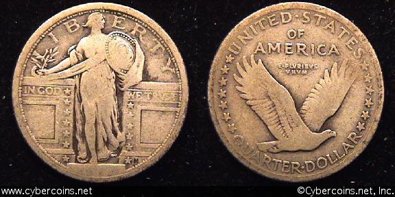 1917 Type 1 Standing Quarter, Grade= F