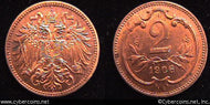 Austria, 1906, 2 heller,  UNC, KM2801