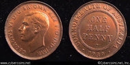 Australia, 1939, 1/2 penny, AU-, KM35