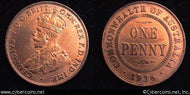 Australia, 1936, 1 penny, XF cleaned, KM23