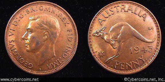 Australia, 1943(b), 1 penny, AU, KM36