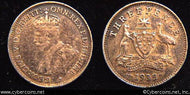 Australia, 1935M, 3 pence, XF, KM24