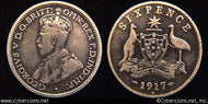 Australia, 1917 - 6 pence - F+, KM25