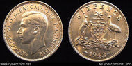 Australia, 1943D, 6 pence, UNC, KM38