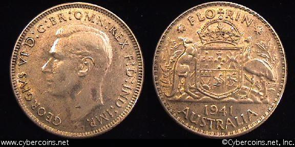 Australia, 1942, 1 florin, AU, KM40