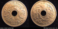 France, 1917, 25 centimes, AU, KM867a
