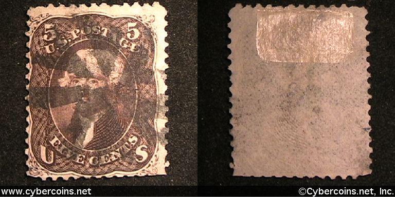 US #76 5 Cents Jefferson - Used - some details