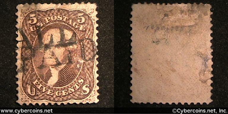 US #76 5 Cents Jefferson - Used - some details
