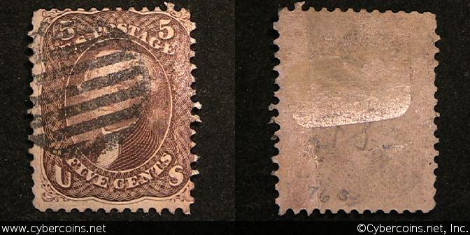 US #76 5 Cents Jefferson - Used - some details