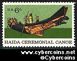 Scott 1389 mint 6c - Haida Ceremonial Canoe