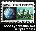 Scott 1411 mint 6c - Globe & City