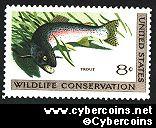 Scott 1427 mint 8c - Trout
