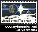Scott 1434 mint 8c - Moon, Earth, Sun & Landing Craft