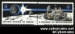 Scott 1434-35 mint sheet 8c (50) - Space Achievements, 2 varieties, attached