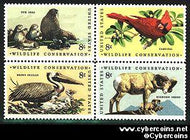 Scott 1464-67 mint sheet 8c (32) - Wildlife Conservation, 4 varieties