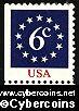 Scott 1892 mint 6c - Stars, from bklt pane