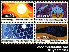 Scott 2006-9 mint 20c - Knoxville World's Fair, 4 varieties, attached