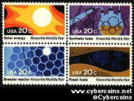 Scott 2006-9 mint sheet 20c (50) - Knoxville World's Fair, 4 varieties attached