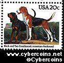 Scott 2101 mint 20c - American Dogs - Black & Tan Coonhound, American Foxhound