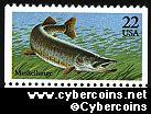 Scott 2205 mint 22c - Fish - Muskellunge