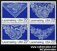 Scott 2351-54 mint 22c - Lacemaking, 4 varieties, attached