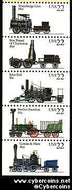 Scott 2366A mint 22c - Locomotives, bklt pane, 5 varieties, attached