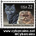 Scott 2375 mint 22c - Cats - American Shorthair, Persian