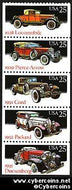 Scott 2385A mint 25c - Classic Automobiles bklt pane, 5 varieties, attached