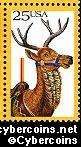 Scott 2390 mint 25c - Carousel Animals - Deer