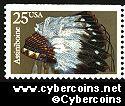 Scott 2501 mint 25c - Indian Headress - Assiniboin