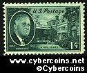 Scott 930 mint 1c - FDR & Hyde Park