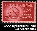 Scott C44 mint 25c - Plane & Globe