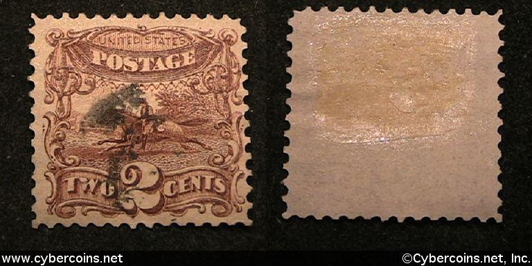 US #113 2 Cent Post Rider - Used - nice